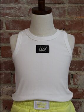 Lulu Mac Youth 1000 White Solid Tank Top